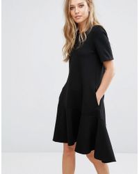 warehouse knot front ponte dress