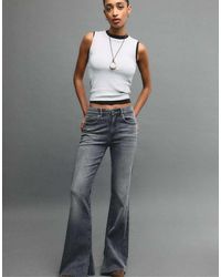 Stradivarius - D74 Bell Bottom Jeans With Split - Lyst