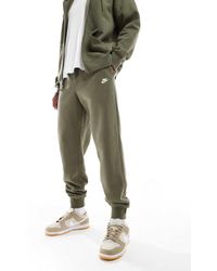 Nike - Joggers Caquis Con El Bajo Ajustado De Felpa De Club-Verde - Lyst