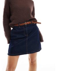 Pieces - Plaited Faux Leather Belt - Lyst