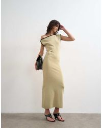 TOPSHOP - Knitted Textured Twist Detail Off Shoulder Maxi Dress - Lyst