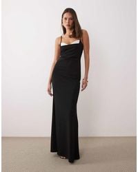 ASOS - Maxi Dress With Skinny Straps And Bust Detail - Lyst