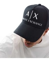 ARMANI EXCHANGE - Cappello Con Visiera E Bianco Con Logo Grande - Lyst