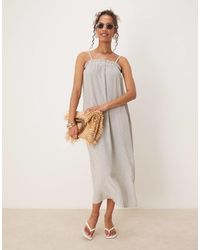 ASOS - Gestreepte Maxi Cami Jurk Met A-Lijn - Lyst