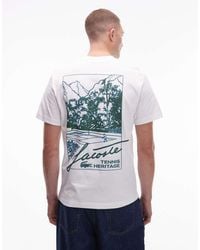 Lacoste - Camiseta Blanca Con Estampado En La Espalda De - Lyst