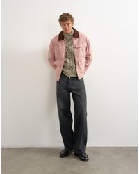 TOPMAN - Relaxed Fit Crop Barn Jacket With Cord Collar - Lyst