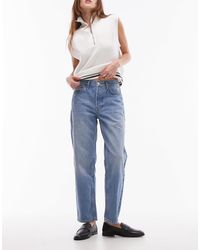 TOPSHOP - Runway Mid Rise Straight Cropped Jean - Lyst