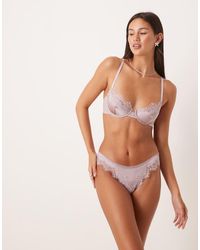 KAT THE LABEL - Sorrento Satin Lace Underwired Bra - Lyst