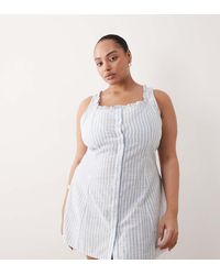 Esmee Curve - Esmée Curve Beach Mini Dress With Ruffle Trim - Lyst