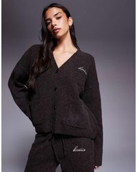 Kaiia - Knitted Embroidered Logo Button Through Cardigan Co-ord - Lyst
