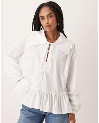 Glamorous - Oversized Collar Peplum Shirt - Lyst