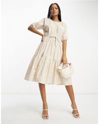French Connection - Tiered Midi Smock Dress - Lyst