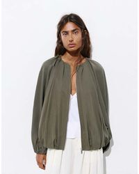 Pull&Bear - Giacca Bomber A Palloncino Kaki - Lyst