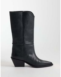 ASOS - Cael Real Leather Clean Western Pull On Boot - Lyst