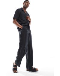 New Look - Linen-blend Wide Leg Pants - Lyst