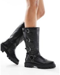 OFF THE HOOK - 'Mauley' Lotus High-Ankle Anti Slip Heel Leather Mid Calf Boots - Lyst