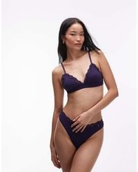Tommy Hilfiger - Microfibre Lace Unlined Triangle Bra - Lyst