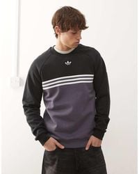 adidas Originals - Chest Stripes Crewneck Sweatshirt - Lyst