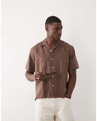 SELECTED - Linen Blend Short Sleeve Shirt - Lyst