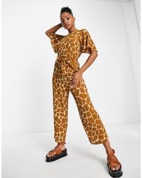 Monki - Relaxed Jumpsuit With Tie Waist - Lyst