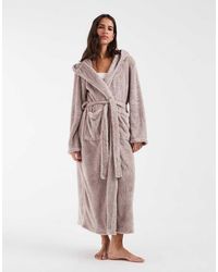 Loungeable - Cozy Teddy Hooded Maxi Length Robe - Lyst