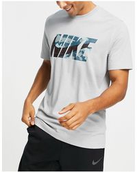 Nike Cotton Retro T-shirt In Blue Camo 