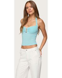 Edikted - Lovina Textured Striped Halter Top - Lyst