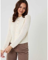 Threadbare - Knitted Yarn Crew Neck Cardigan - Lyst