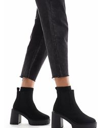 ASOS - Wide Fit Elma Heeled Chunky Chelsea Boots - Lyst