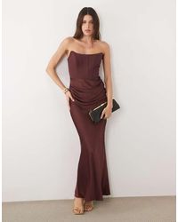 Forever New - Corset Drape Strapless Maxi Dress - Lyst
