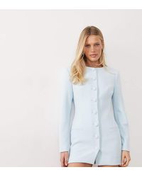 Wanderdoll - Exclusive Pippa Premium Tailored Shoulder Pad Detailing Structured Mini Dress - Lyst