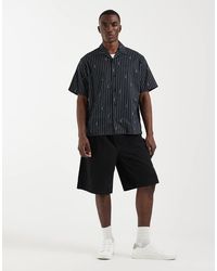 Lacoste - All-Over Croc Print Stripe Short Sleeve Resort Shirt - Lyst