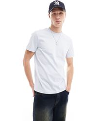 ASOS - Camiseta gris claro con cuello redondo - Lyst