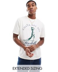 ASOS - T-shirt décontracté avec imprimé golf à l'avant - crème - Lyst