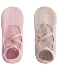Oysho - 2 Pairs Of Cotton Blend Yoga And Pilates Sneaker Socks With Crossover Straps - Lyst