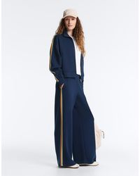 Oysho - Twill Straight Trousers With Side Tape - Lyst