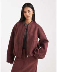 4th & Reckless - Super Soft Faux Suede Zip Through Bomber Jacket Co-ord - Lyst