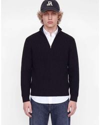 Jack & Jones - Jaden Ribbed High Neck Half Zip Knitted Jumper - Lyst