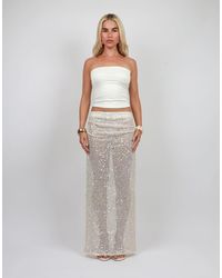SIMMI - Sequin Maxi Beach Skirt - Lyst