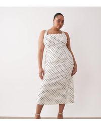 Forever New - Stretch Linen Mix Midi Dress - Lyst