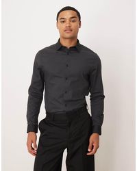 ASOS - Slim Fit Smart Shirt With Dobby Texture - Lyst