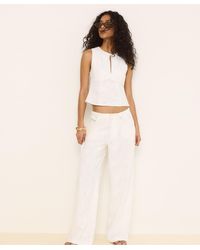 Stradivarius - Embroidered Straight-leg Trousers - Lyst