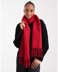 ASOS - Sciarpa Super Morbida Con Nappe Rossa - Lyst