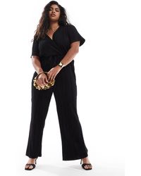 Vero Moda - Plisse Wrap Front Jumpsuit - Lyst