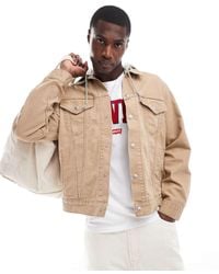 Levi s Cotton Canvas Laydown Trucker Jacket in Brown for Men Lyst UK