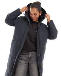 Threadbare - Doudoune longue à capuche - anthracite - Lyst