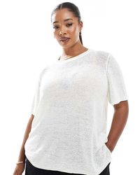 ONLY - Short Sleeve Knitted Top - Lyst
