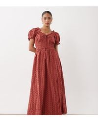 Miss Selfridge - Broderie Milkmaid Maxi Dress - Lyst