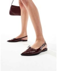 schuh - Lorie Tie Detail Pointed Toe Flats - Lyst
