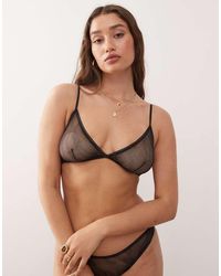 Monki - Mix And Match Soft Mesh Triangle Bra - Lyst